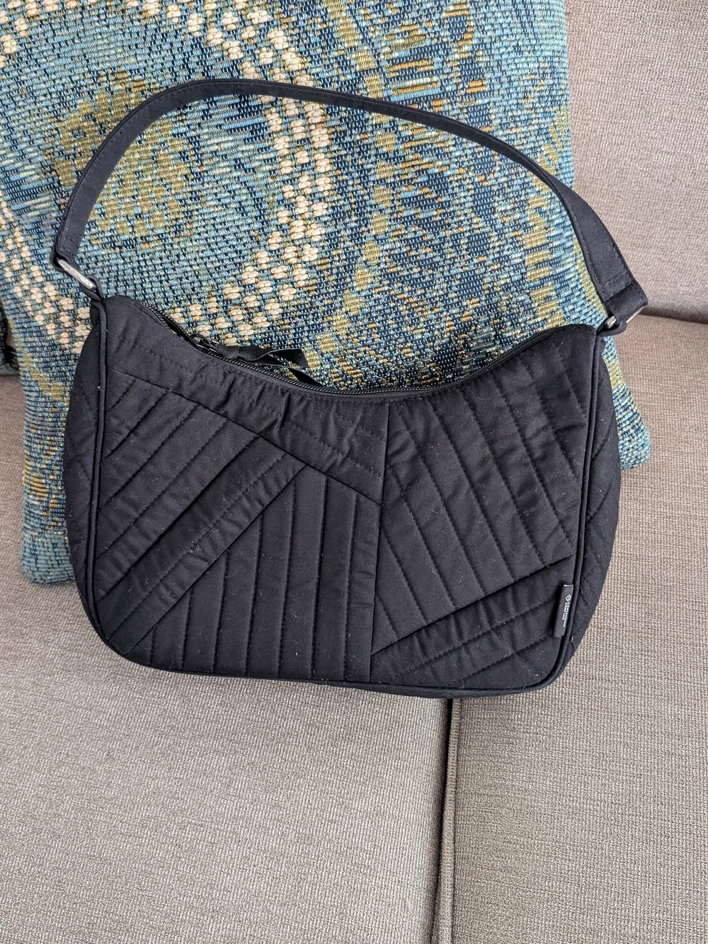 Quilted Black Shoulder Bag - Lightweight Everyday Tote
